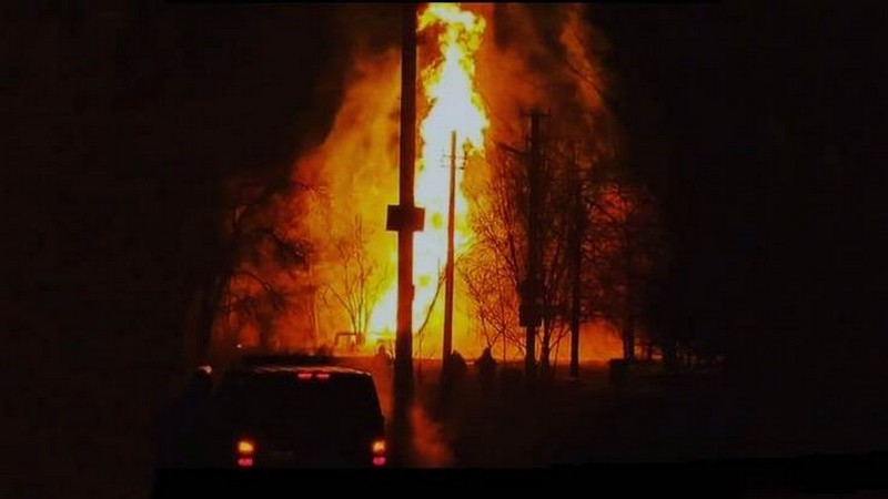 взрыв газопровода в Луганске в ночь на 16 февраля 2021